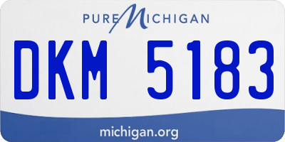MI license plate DKM5183