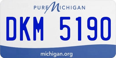 MI license plate DKM5190