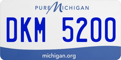 MI license plate DKM5200