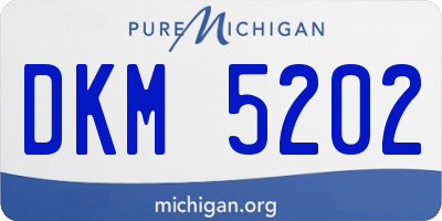 MI license plate DKM5202
