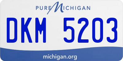 MI license plate DKM5203