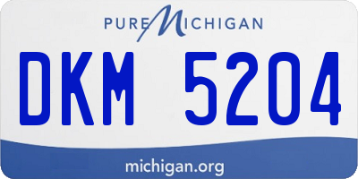 MI license plate DKM5204