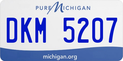 MI license plate DKM5207