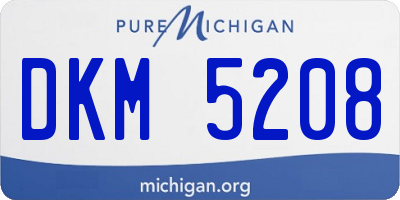 MI license plate DKM5208