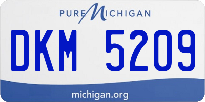MI license plate DKM5209