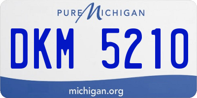 MI license plate DKM5210