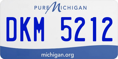 MI license plate DKM5212
