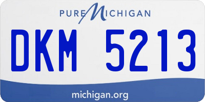 MI license plate DKM5213