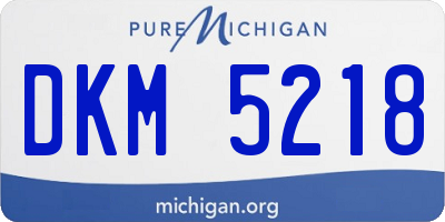 MI license plate DKM5218