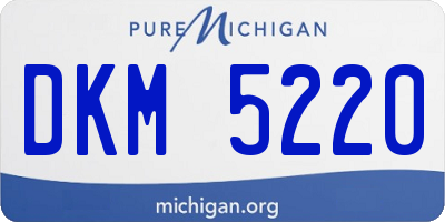 MI license plate DKM5220