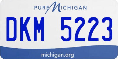 MI license plate DKM5223