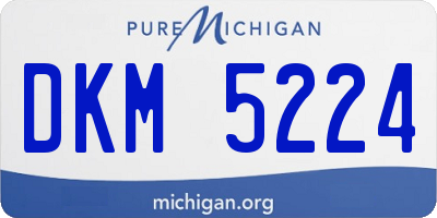 MI license plate DKM5224