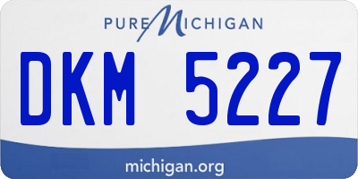 MI license plate DKM5227