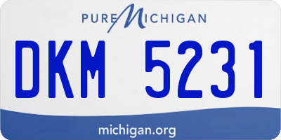 MI license plate DKM5231
