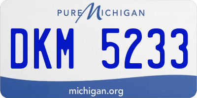 MI license plate DKM5233