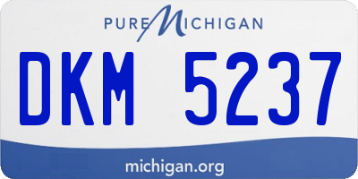 MI license plate DKM5237
