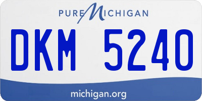 MI license plate DKM5240