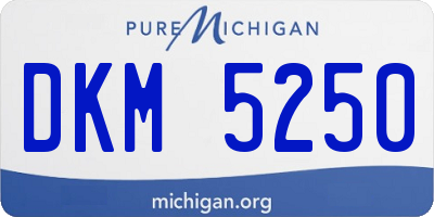 MI license plate DKM5250