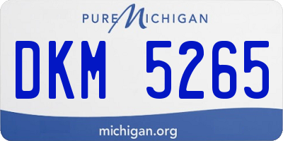 MI license plate DKM5265