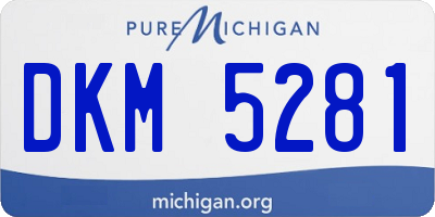 MI license plate DKM5281