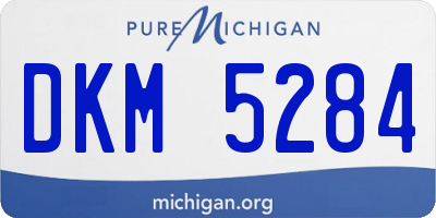 MI license plate DKM5284