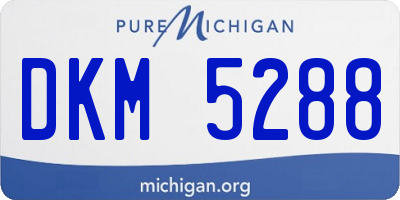MI license plate DKM5288