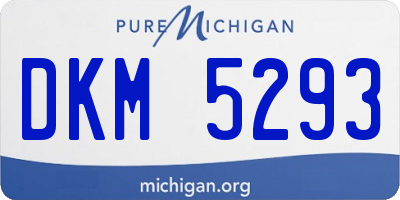 MI license plate DKM5293