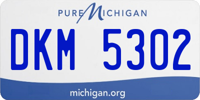 MI license plate DKM5302
