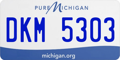 MI license plate DKM5303