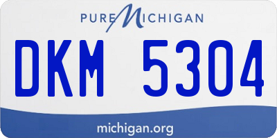 MI license plate DKM5304