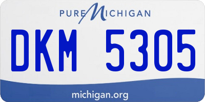 MI license plate DKM5305