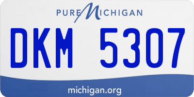 MI license plate DKM5307