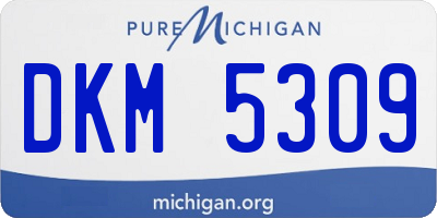 MI license plate DKM5309
