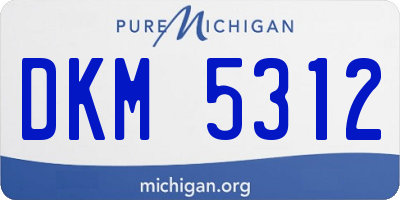 MI license plate DKM5312