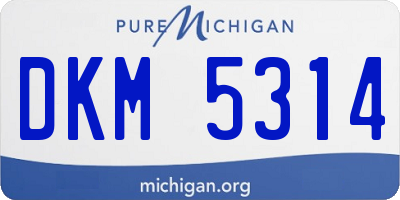 MI license plate DKM5314