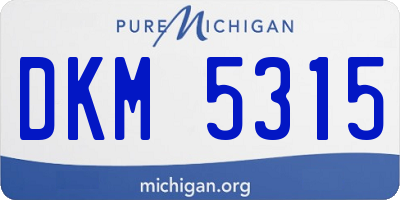 MI license plate DKM5315
