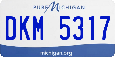 MI license plate DKM5317