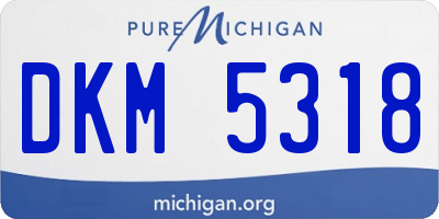 MI license plate DKM5318
