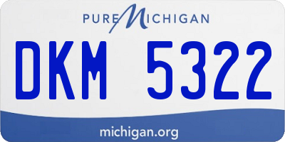 MI license plate DKM5322