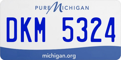 MI license plate DKM5324