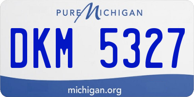 MI license plate DKM5327