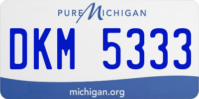 MI license plate DKM5333