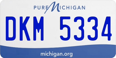 MI license plate DKM5334