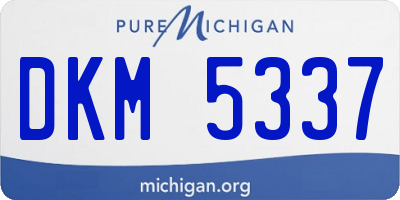MI license plate DKM5337