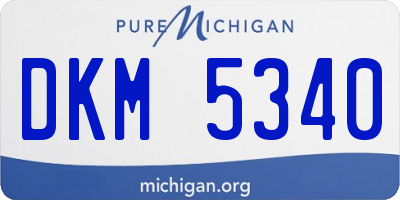 MI license plate DKM5340
