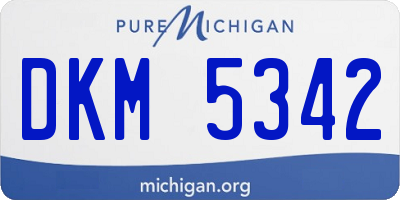 MI license plate DKM5342