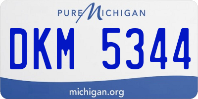 MI license plate DKM5344