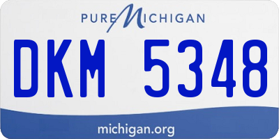 MI license plate DKM5348