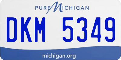 MI license plate DKM5349