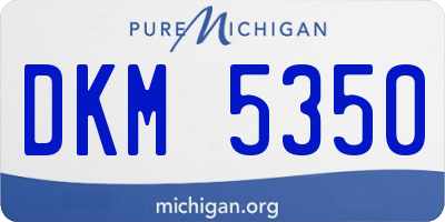 MI license plate DKM5350